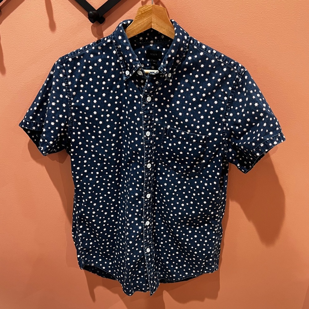 Men’s J Crew short sleeve button-down with starburst print